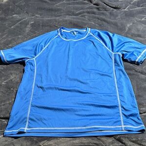 Men's Blue Rash Guard Swim Shirt